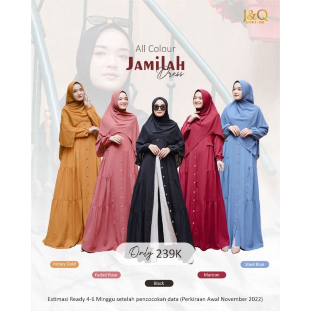 GAMIS SET PASHMINA KEKINIAN JAMILAH DRESS BY J & Q MOSLEM/ELMUMTAZA JEMBER