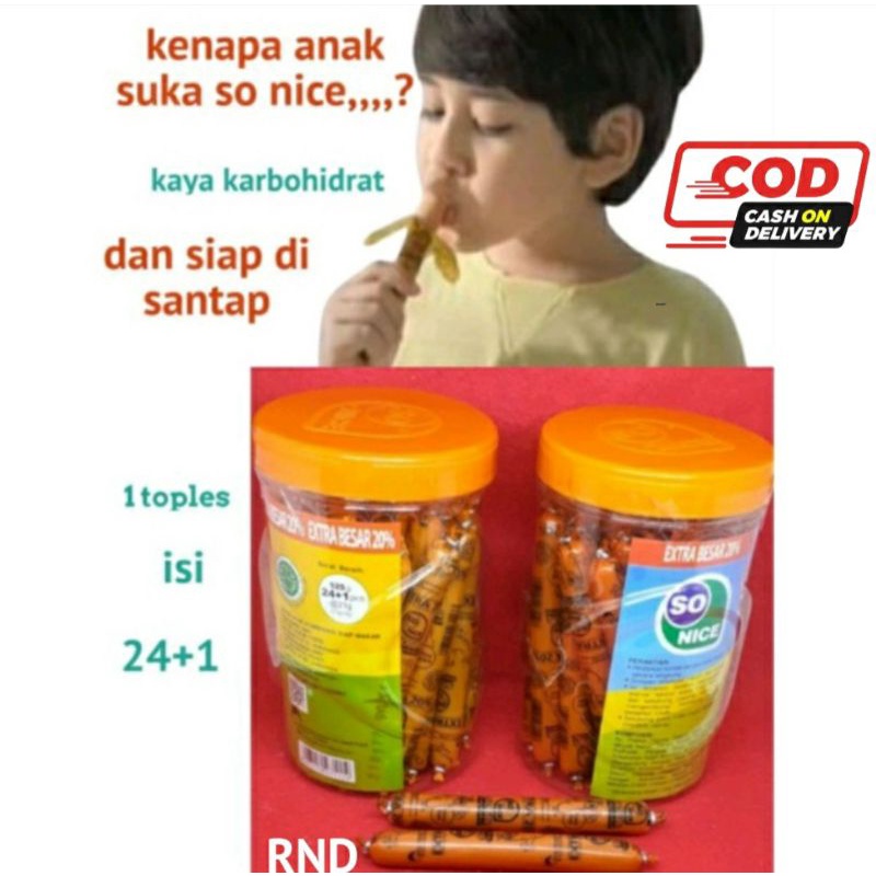 

SOSIS SO NICE TOPLES SIAP MAKAN 525g(24+1pcs)/SOSIS SO NICE AYAM,SAPI