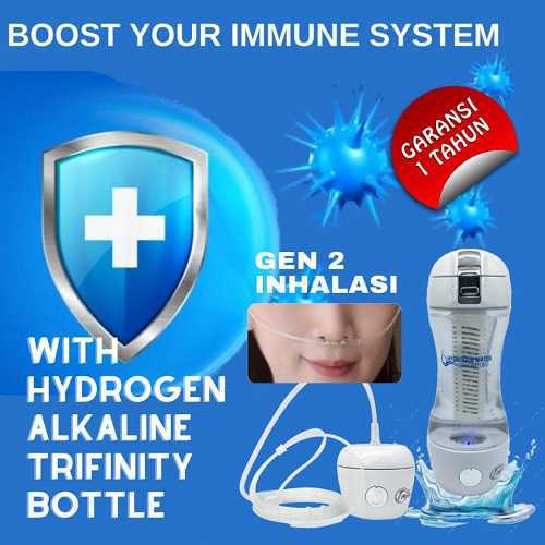 Botol Trifinity Gen2 inhalasi imunitas booster anak daya tahan tubuh lansia dgn inhaler hidrogen Surabaya