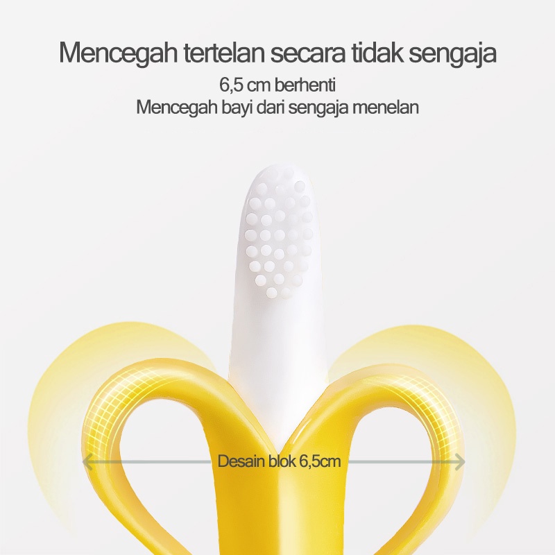 Teether bayi/Gigitan bayi silikon/Baby banana teether/Gigitan bayi teether/Mainan gigitan bayi bahan silikon (B72)