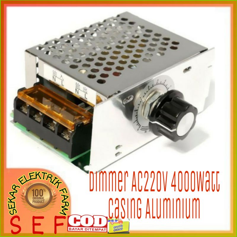 Pengontrol Wat/ Dimmer AC 220 Volt 4000 Watt  220V 4000W + Casing Aluminium