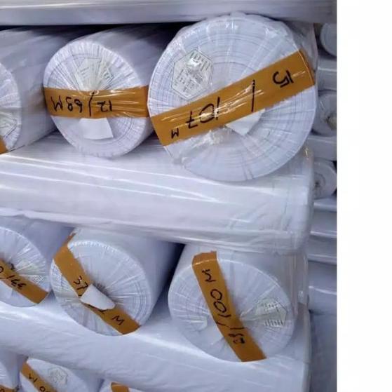 ➺ BAHAN KAIN MICROTEX POLOS PUTIH METERAN ☆