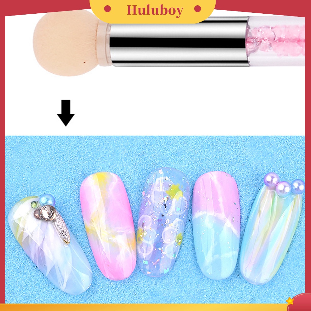 Huluboy Huluboy♡ Brush Pen Dotting Bubuk Glitter Gradasi Untuk Nail Art DIY