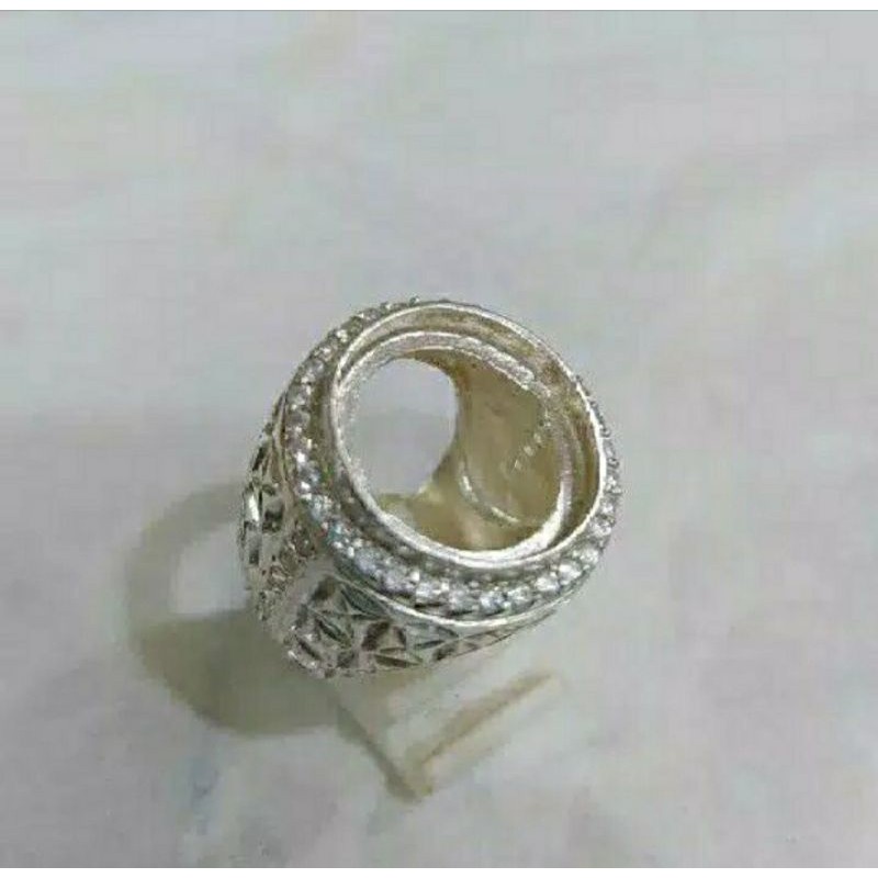 CINCIN EMBAN RING PERAK ZIRCON MICROSETTING HANDMADE MODEL KURUNG