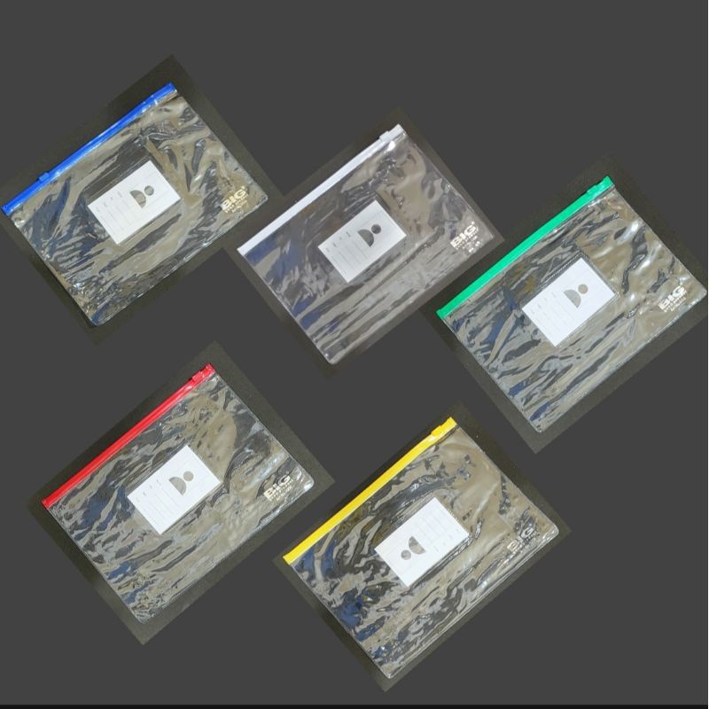 Map Plastik Zipper Bag Pocket File Transparan BIG 9006 Ukuran A5 per pcs