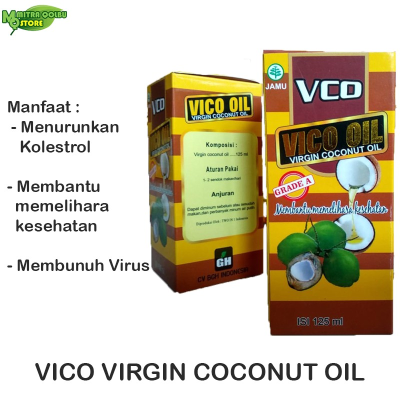 

VCO Virgin Coconut VICO OIL Minyak Kelapa Asli 125 ml GRADE A