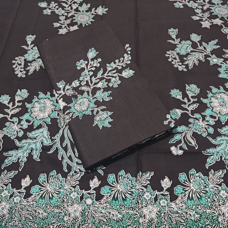 Kain Fashion Pekalongan Batik Printing Bahan Hitam Manis