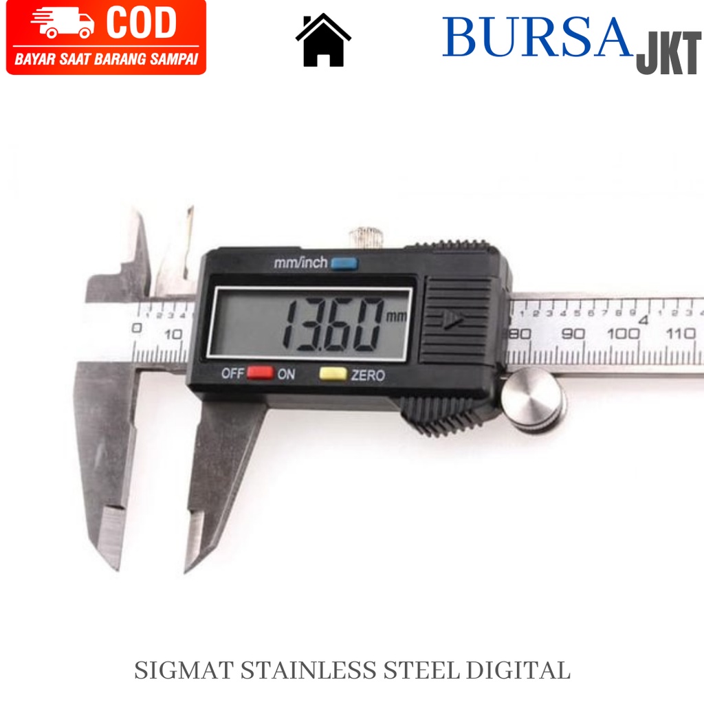 PENGGARIS SIGMAT DIGITAL CALIPER BESI STAINLESS STEEL LCD DIGITAL 150 MM MICROMETER BOX