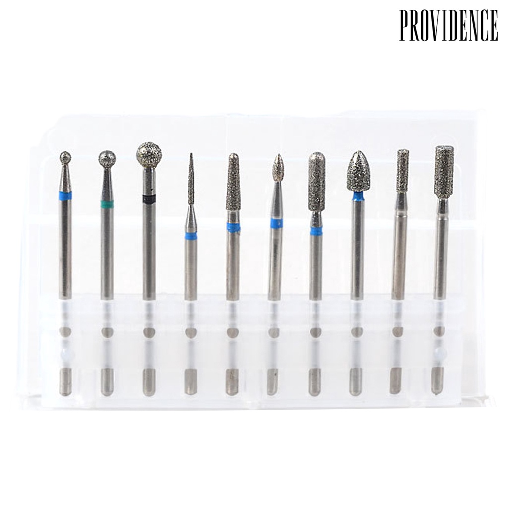 Providence 10Pcs/Set Nail Drill Bits Various Styles High Strength Alloy Tungsten Manicure Grinding Heads Kit for Home