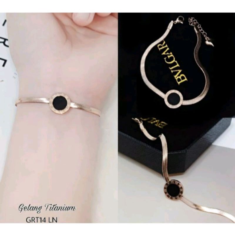 Gelang Tangan Titanium Mata Hitam