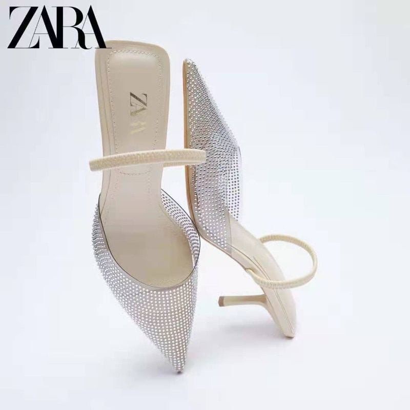 [7.7 Boombastis Sale⚡] - SEPATU WANITA ZS389 BLINK VYNIL MULES HEELS PREMIUM IMPORT