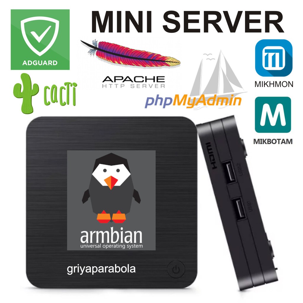 Mini Server Armbian Linux AdGuard Cacti Mikbotam Mikhmon WebServer MikroTik RT RW Net WiFi HotSpot