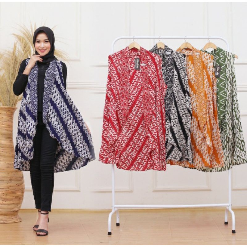 Outer Batik paris yukensi | vest batik wanita lengan panjang blazer