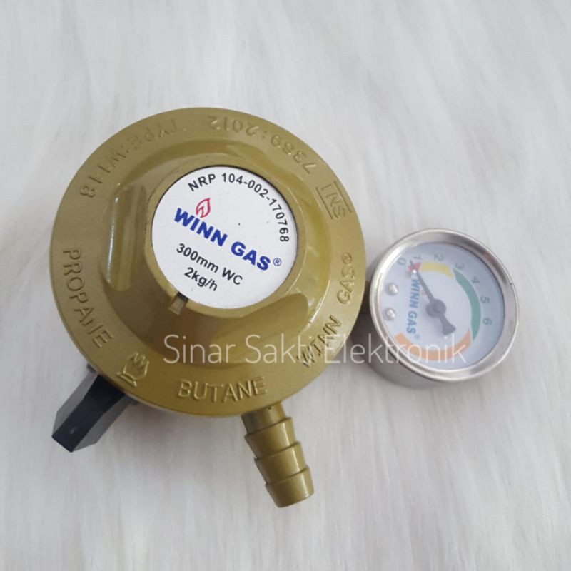 Regulator kompor gas Winn Gas + meter W 118 SNI aman