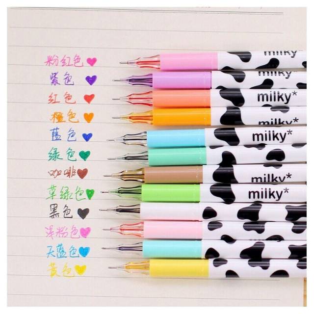 

Pulpen Gel Colorful Milky Tutul Sapi