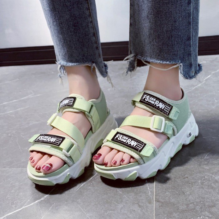 BISA COD! Sepatu Wedges Wanita Import Sandals With Gesper Kekinian 0187