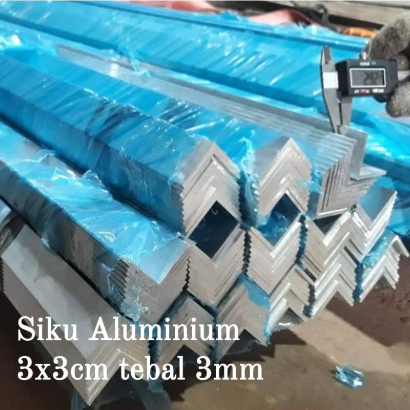 siku aluminium 30 x 30 x tebal 3mm x 1000 / siku alumunium