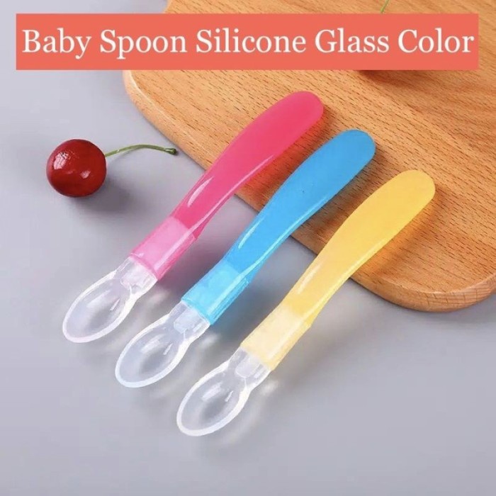 PROMO SENDOK MAKAN BAYI SILICONE WARNA FC PROMO