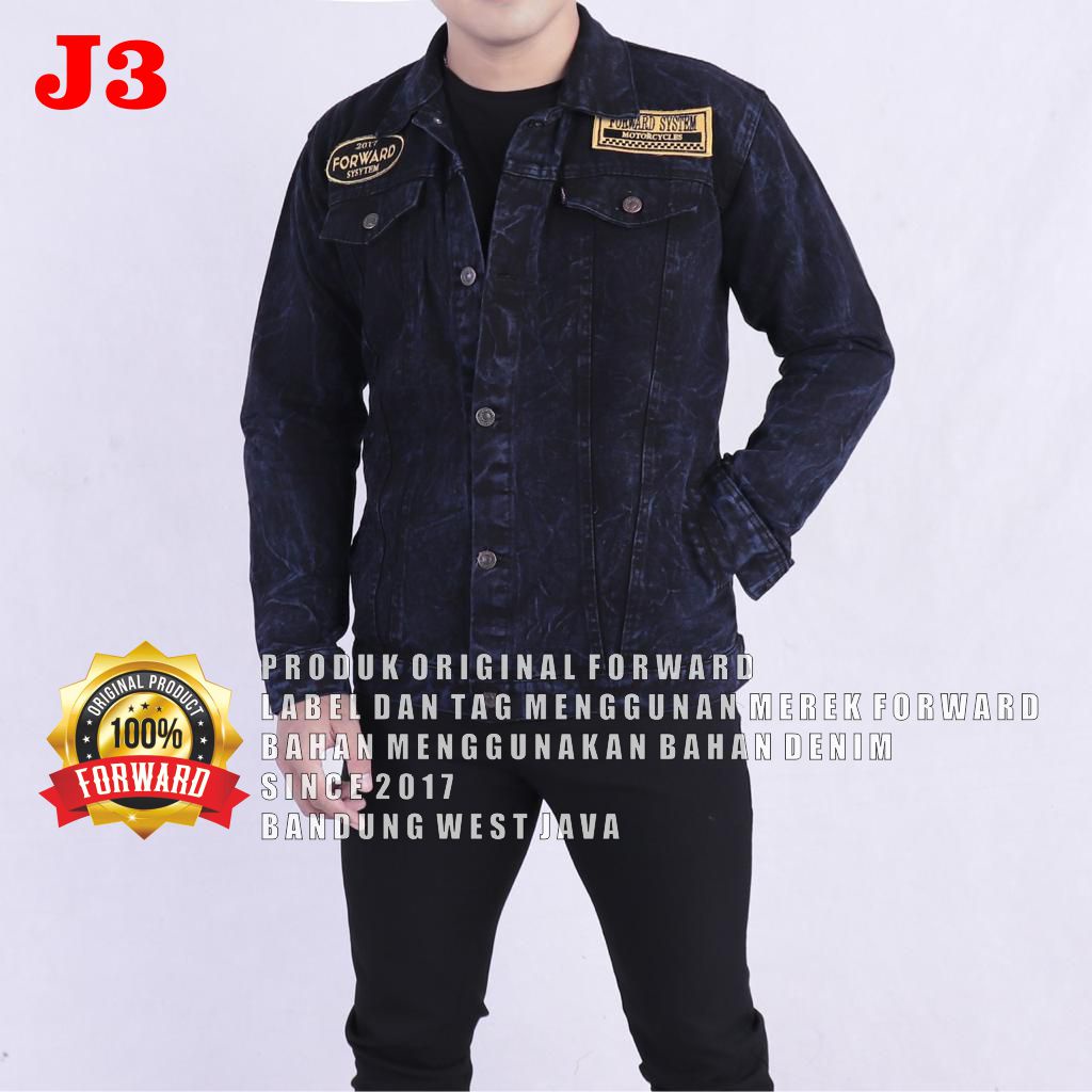 Denim jaket full patch FORWARD System (PATCH SUDAH TERPSANG ) Jaket Jeans Forward