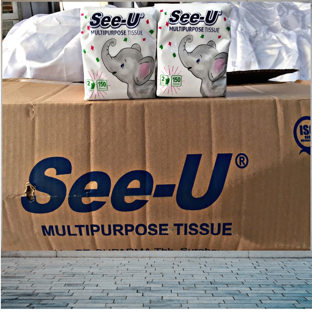 

Tissue Tisu See U Multipurpose Pop Up Gajah 150 Sheet 2ply Karton / Dus Isi 48 Pack See-U