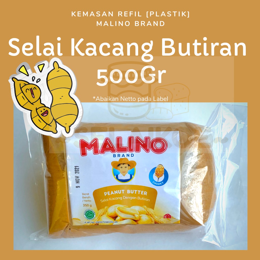 

Selai Kacang Butiran Peanut Butter Chunky 500gr - MALINO BRAND
