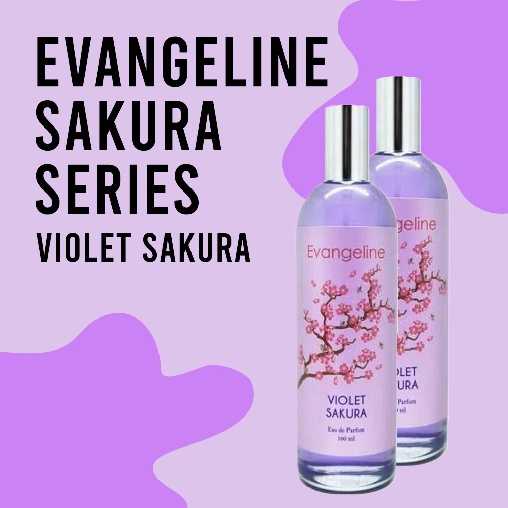 Parfum Evangeline Sakura 100ml EDP Tahan Lama BPOM Parfume Wanita Black Sakura Pink Red Blue Purple White Farfum Cewek Minyak Wangi Evangline