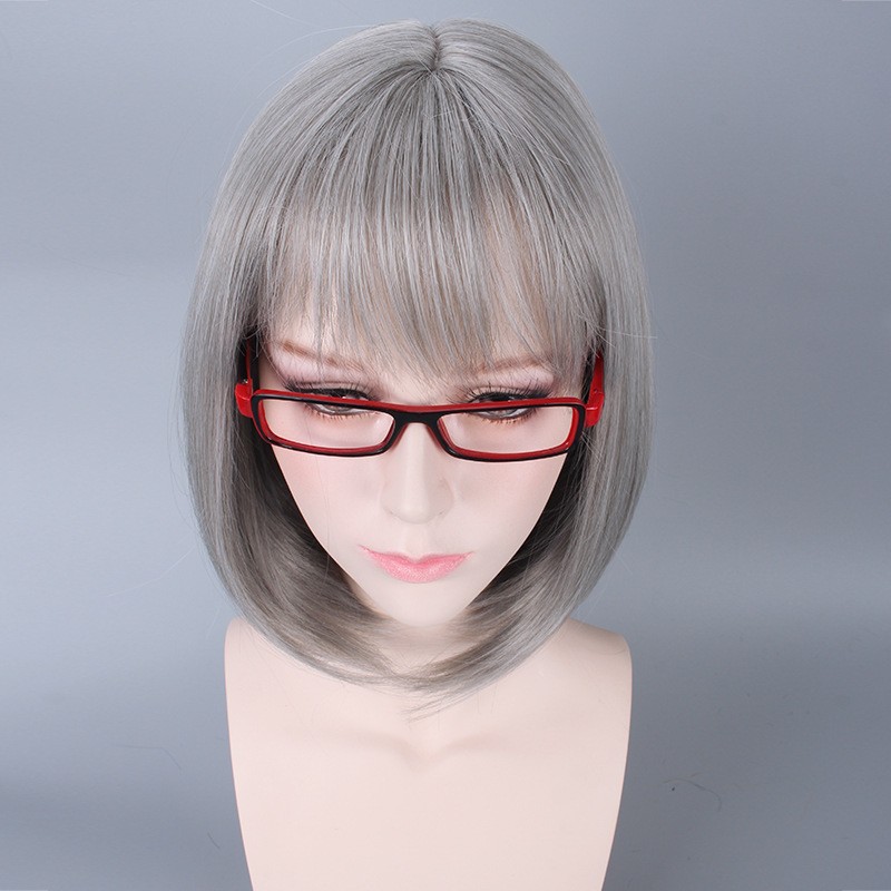 LOL-103 wig daily lolita rambut palsu cosplay wanita gray silver