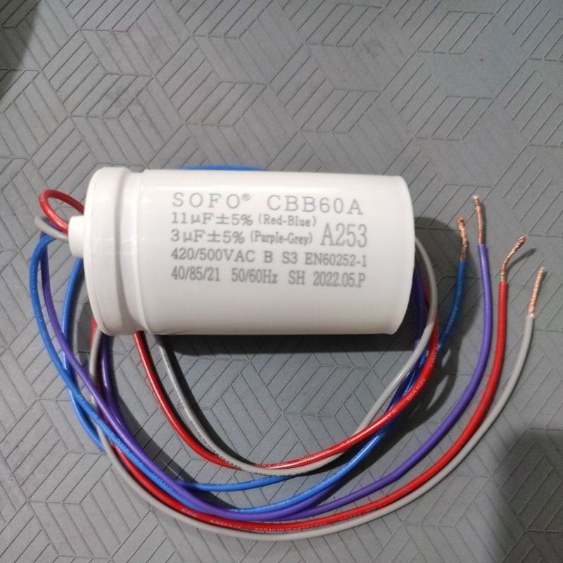 Kapasitor Capacitor Mesin Cuci SHARP ORIGINAL 11uf+3uf