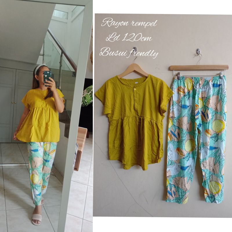 (BISA COD) PAJAMAS ADEM DAILY WEAR ONESET SETELAN WANITA BABYDOLL VIRAL PIYAMA RAYON TWILL PIYAMA KE