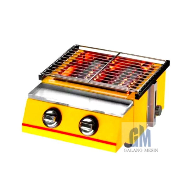 Maestro Alat Panggang BBQ Gas Roaster 2 Tungku MT-K111 Griller Kompor Daging Sate Sosis