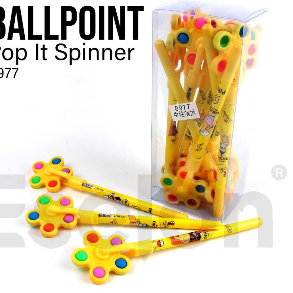 

12.12 Promo Brand⛄ 12pcs Pulpen Gel Pop It + Spinner Pikachu 8977