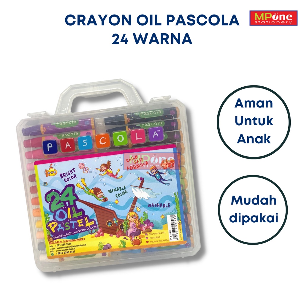 

PASCOLA OIL PASTEL 24WARNA KRAYON/CRAYON/OIL PASTEL PASCOLA ISI 24 WARNA