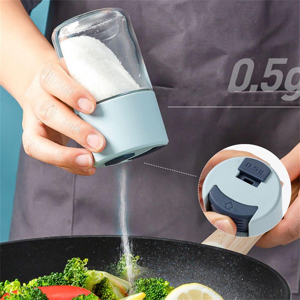 Solighter Botol Bumbu Aksesoris Dapur Transparan Isi Ulang Kaca Press Botol Garam