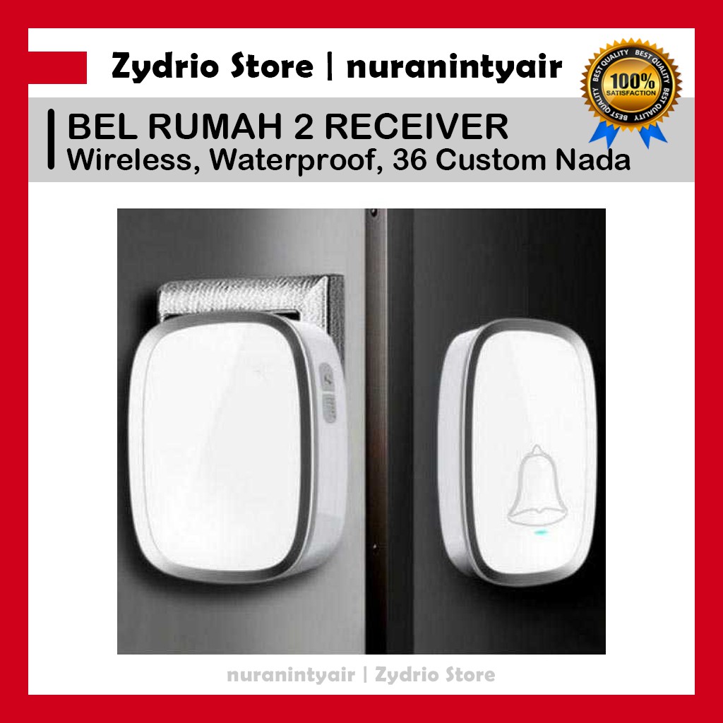 Bel Pintu Rumah Tanpa Kabel Waterproof 36 Nada / Bel Rumah Wireless