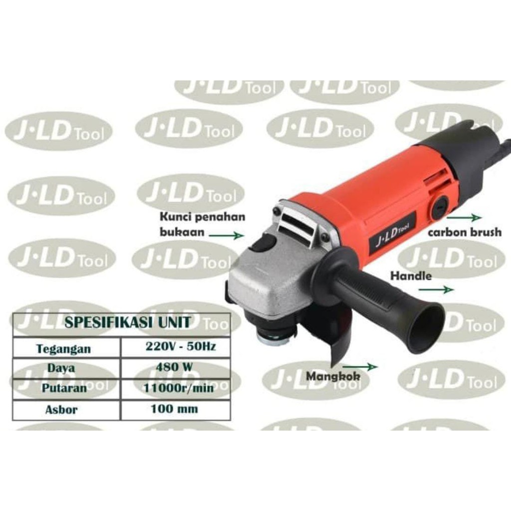 JLD Mesin Gerinda Tangan/Grinda Listrik Angle Grinder JLD FULL TEMBAGA