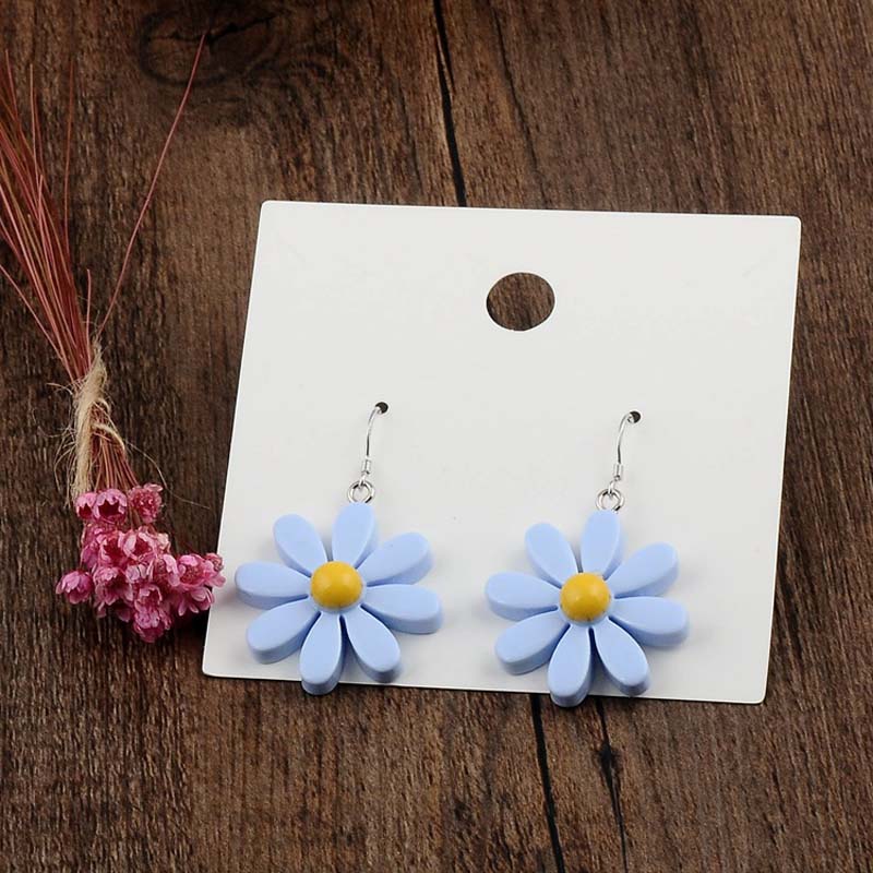 1 Pair  Daisy Flower  Pendant Earrings / Women Bridal Wedding Drop Earrings  / Ladies Elegant  Cute Acrylic Sunflower Dangle Earrings