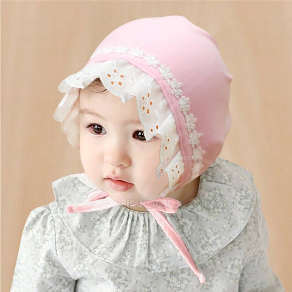 Topi Renda Topi Bayi Baru Lahir (0-6 Bulan) Topi Anak Bayi Perempuan Topi Penutup Kepala Bayi BH-190