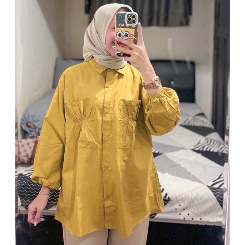 CANTIKA TOP// KEMEJA KATUN POPLIN POCKET