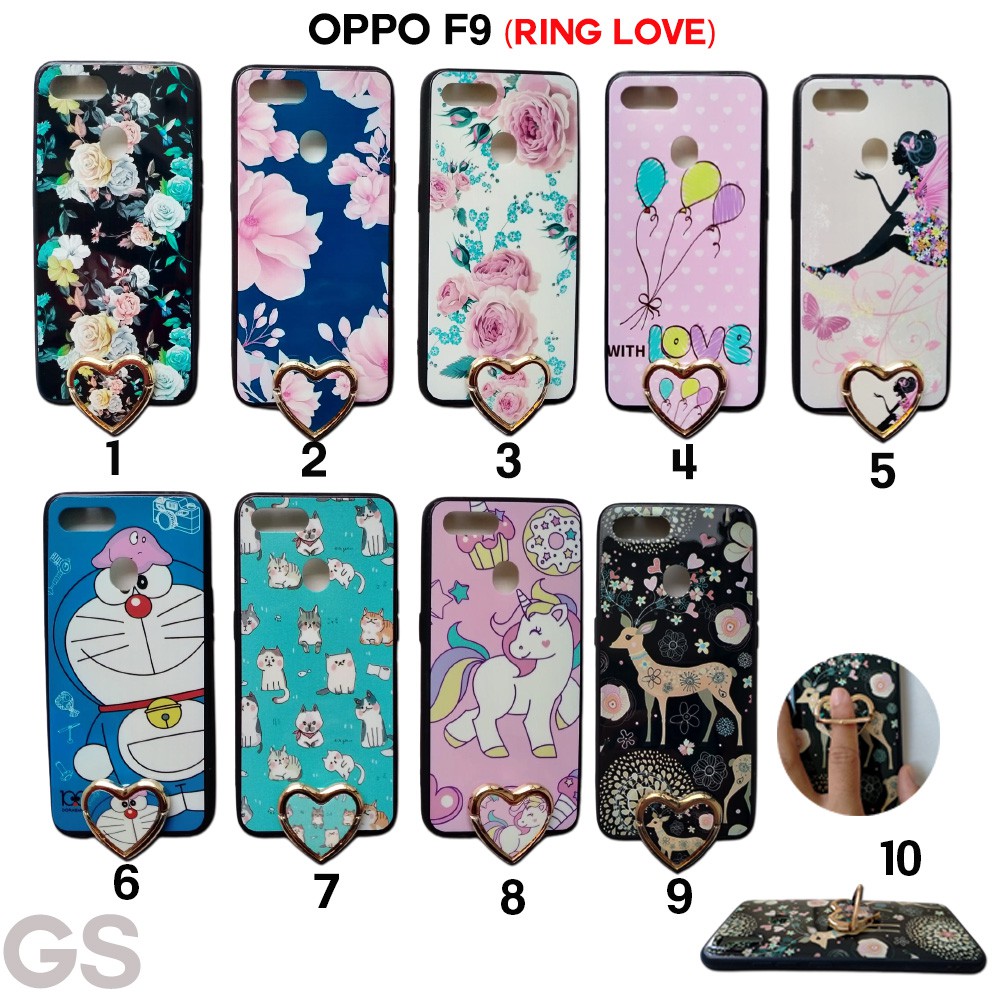 Paket Murah casing OPPO F9  Softcase spider web Hardcase Fuze casing gratis ring love korea style