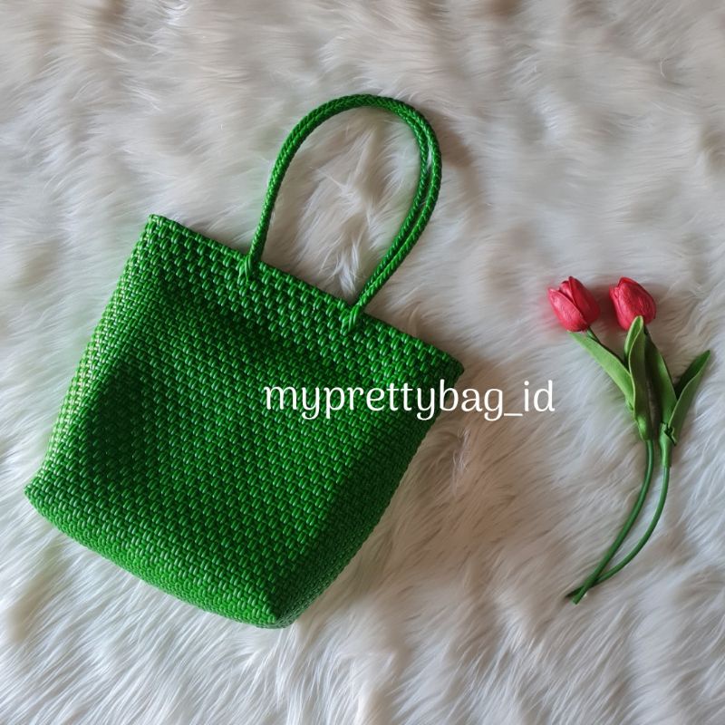 READY Tote Bag 2 Line Tas Jali Tas Jaly Tas Anyam Plastik Premium