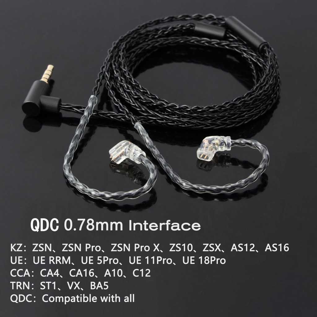 JCAlly JC08s 8 Core Braided High Purity OFC Cable with MIC ZSN PRO X ZS10 PRO ZSX EDX Pro