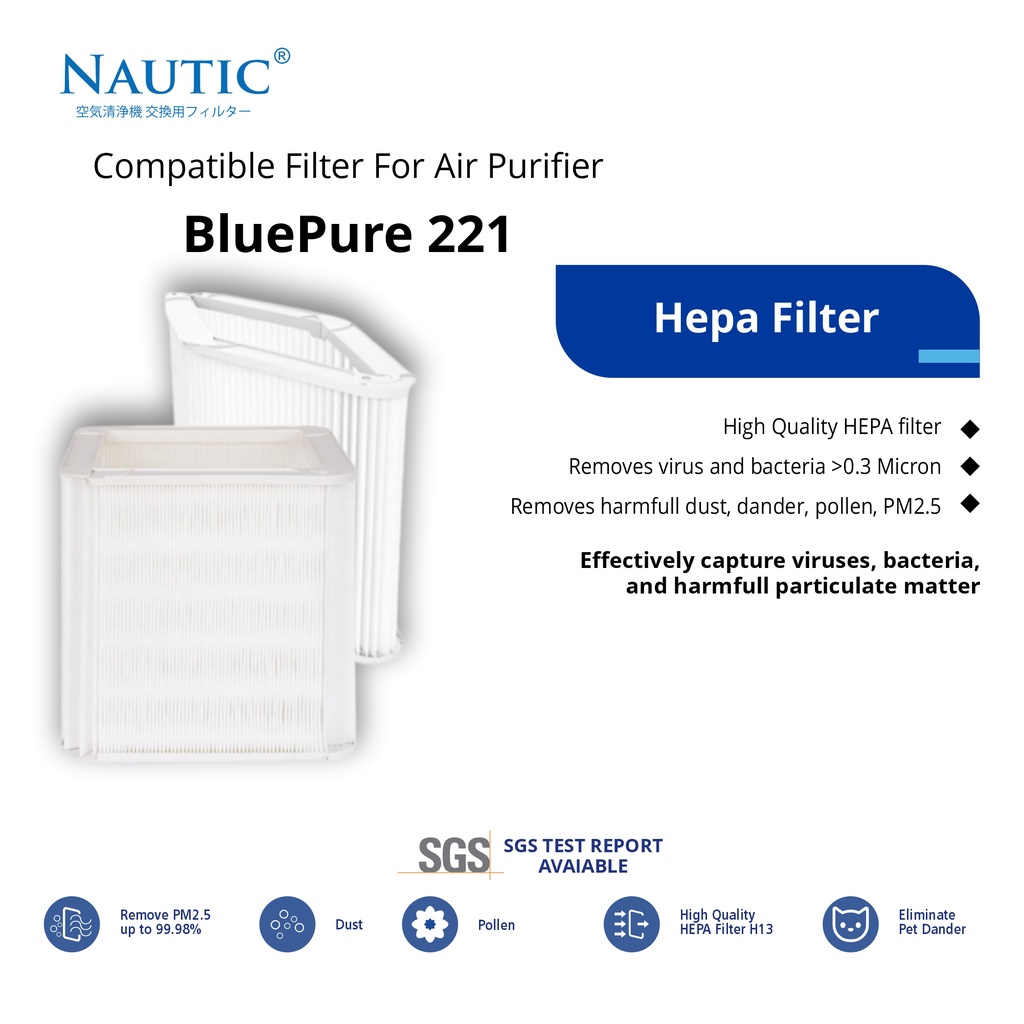 NAUTIC - Filter Blu*air Blue Pure 221 / HEPA FILTER BluePure 221 / Relacement Filter air purifier Blue Pure 221