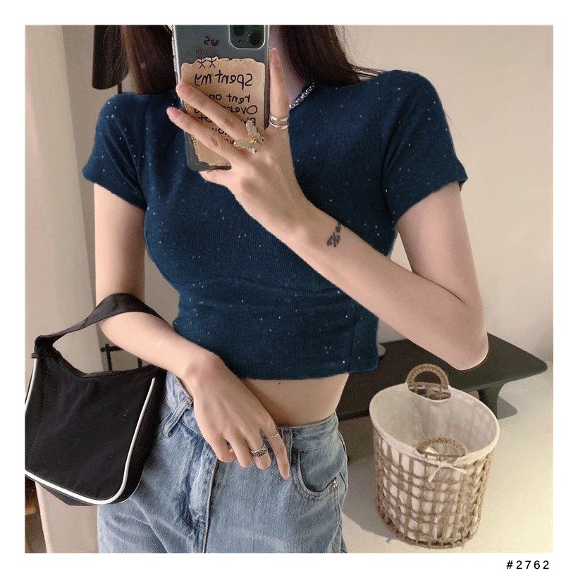 (COD) OH Fashion Yury Crop Top Kaos Wanita Crop Tee #2762