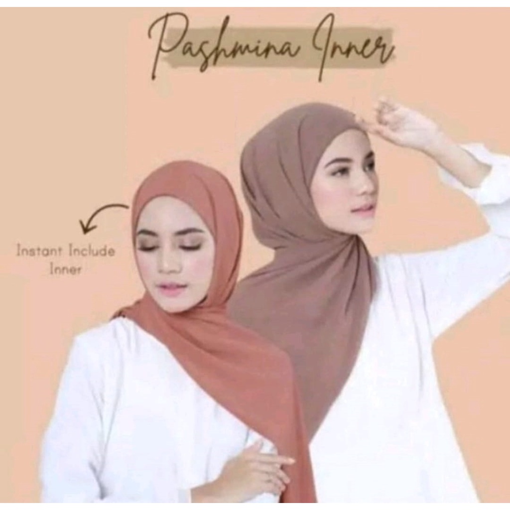 Pashmina Inner 2in1 Bisa Bolak Balik Baby Doll/ Hijab Pashmina Inner Instan Premium