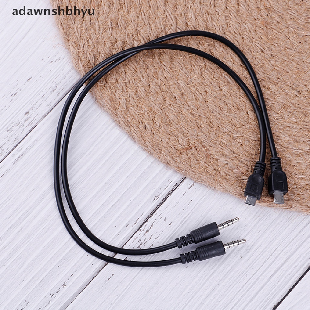 Adawnshbhyu 2Pcs 3.5mm stereo male to micro USB male car AUX out cable Untuk Android samsung