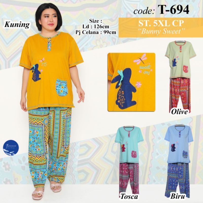 Baju Tidur Setelan 5XL Bunny FOREVER SWEET T-694