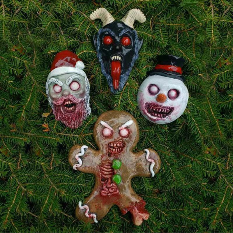 Zzz 4Pcs / Set Mainan Figure Zombie Darah Jahe / Santa Claus Bahan Resin Untuk Dekorasi Halloween