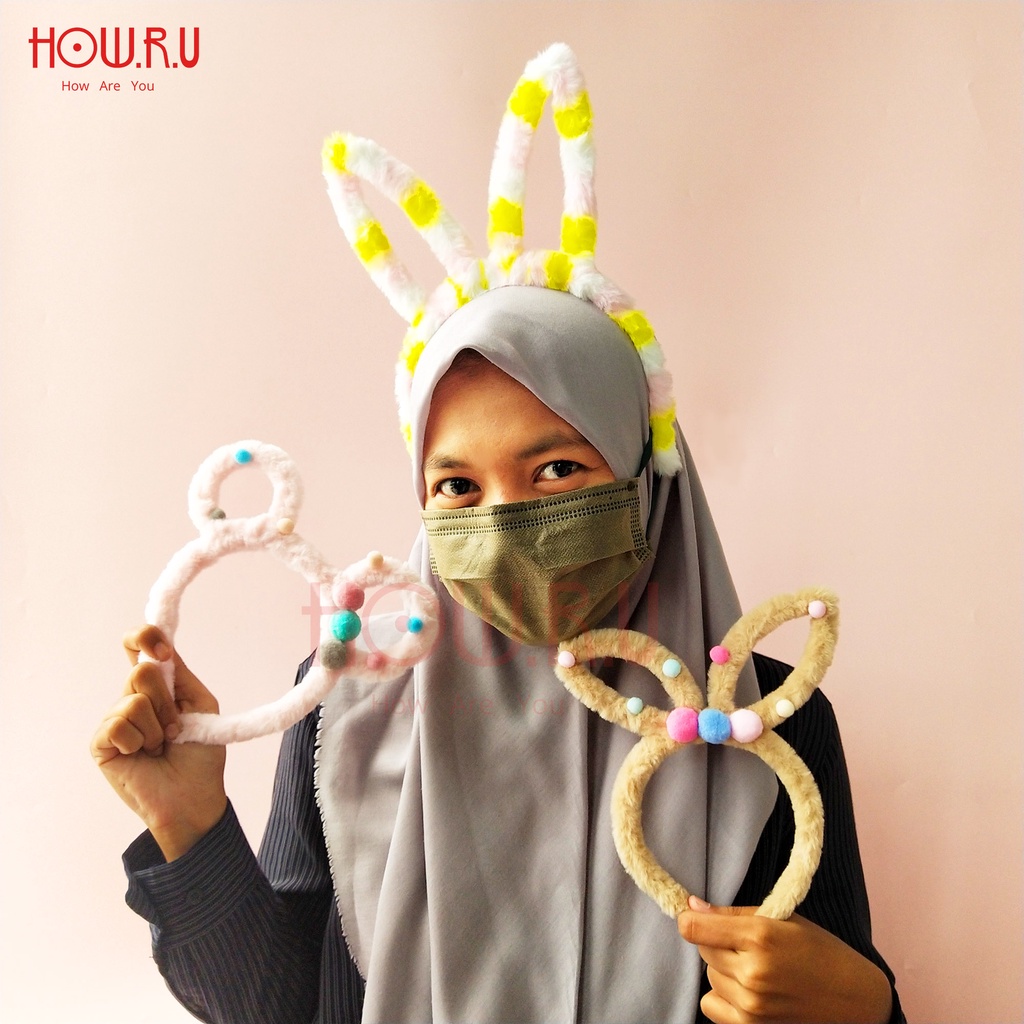 HOW.R.U | Bando Bulu Lucu Bentuk Kuping Hewan untuk Anak dan Dewasa