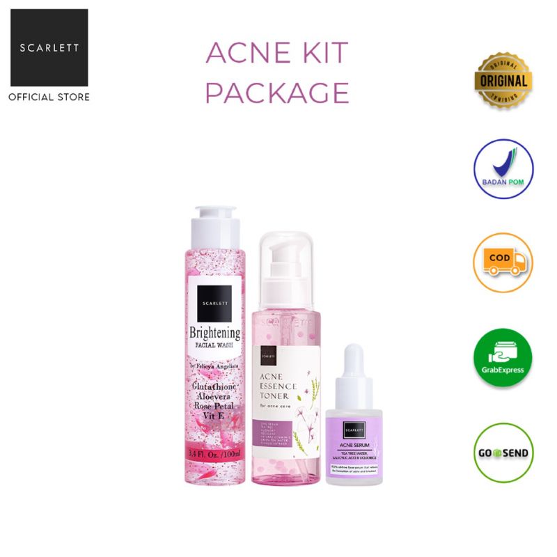 Paket Brightly Scarlett Whitening & Acne Scarlett Whitening