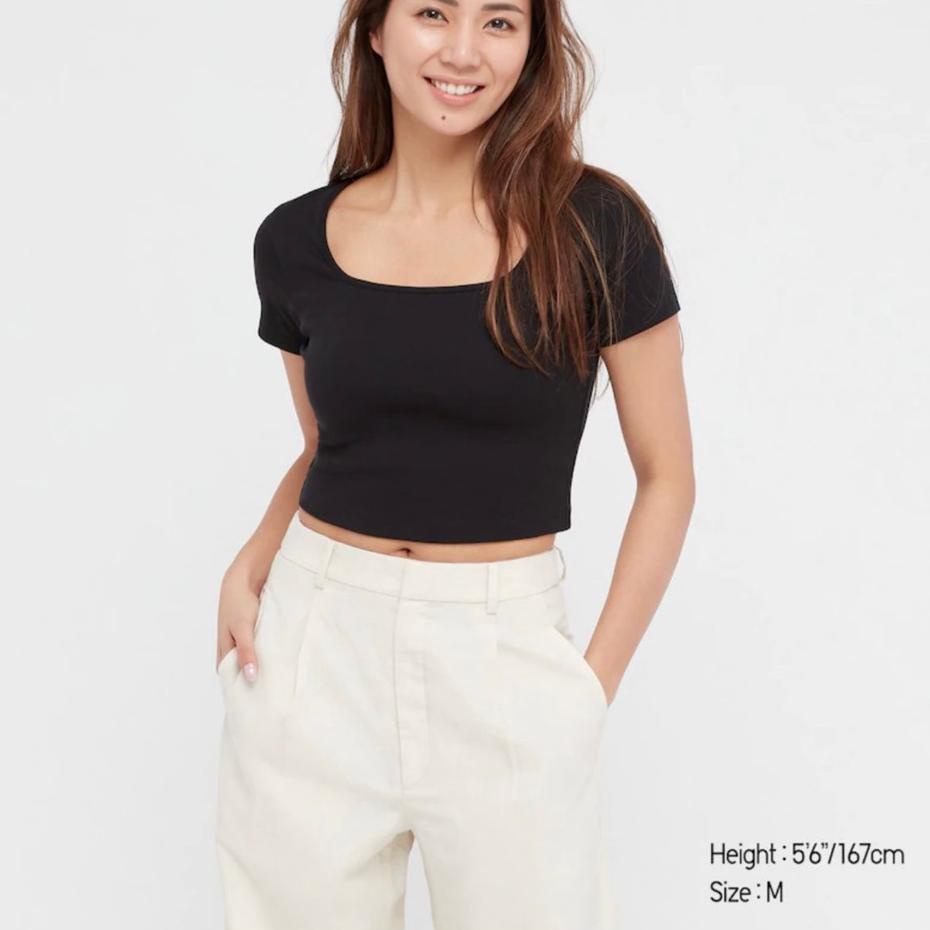 Uniqlo Square Neck Ribbed Basic Top